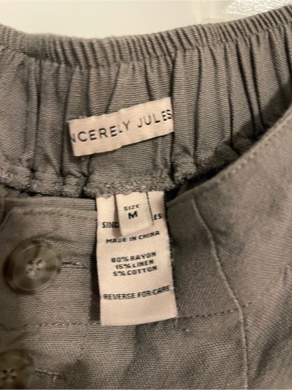 Sincerely Jules Gray Button-Front Top